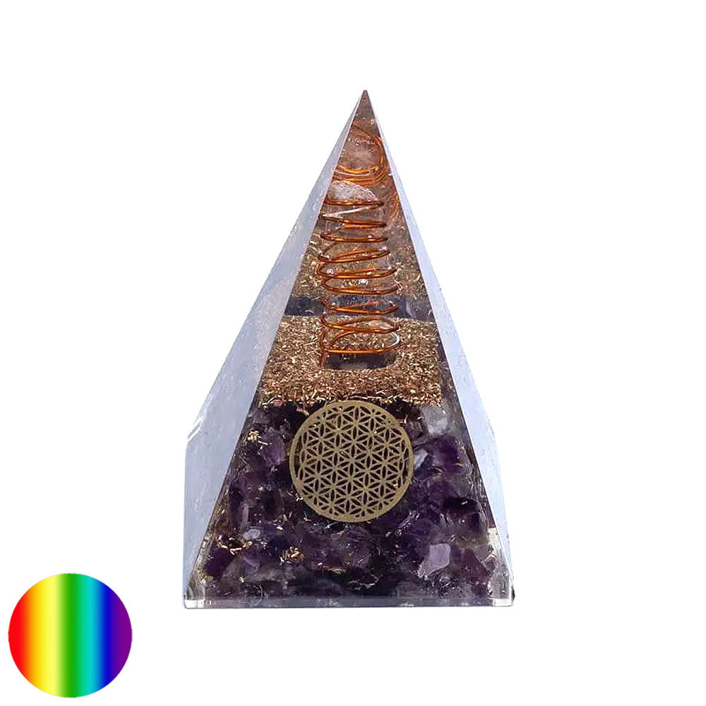 Orgon-Pyramide Nubisch - Amethyst - Lebensblume 55mm