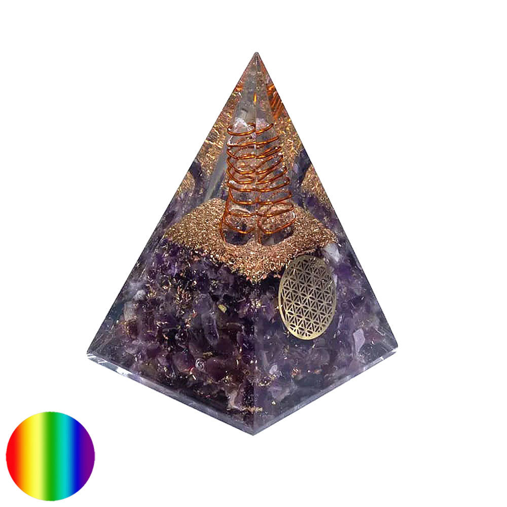 Orgon-Pyramide Nubisch - Amethyst - Lebensblume 55mm