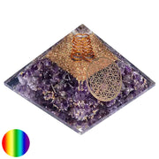Orgon-Pyramide - Amethyst Blume des Lebens 70mm