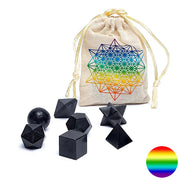 Heilige Geometrie-Set - 7-teilig |  Schwarzer Turmalin