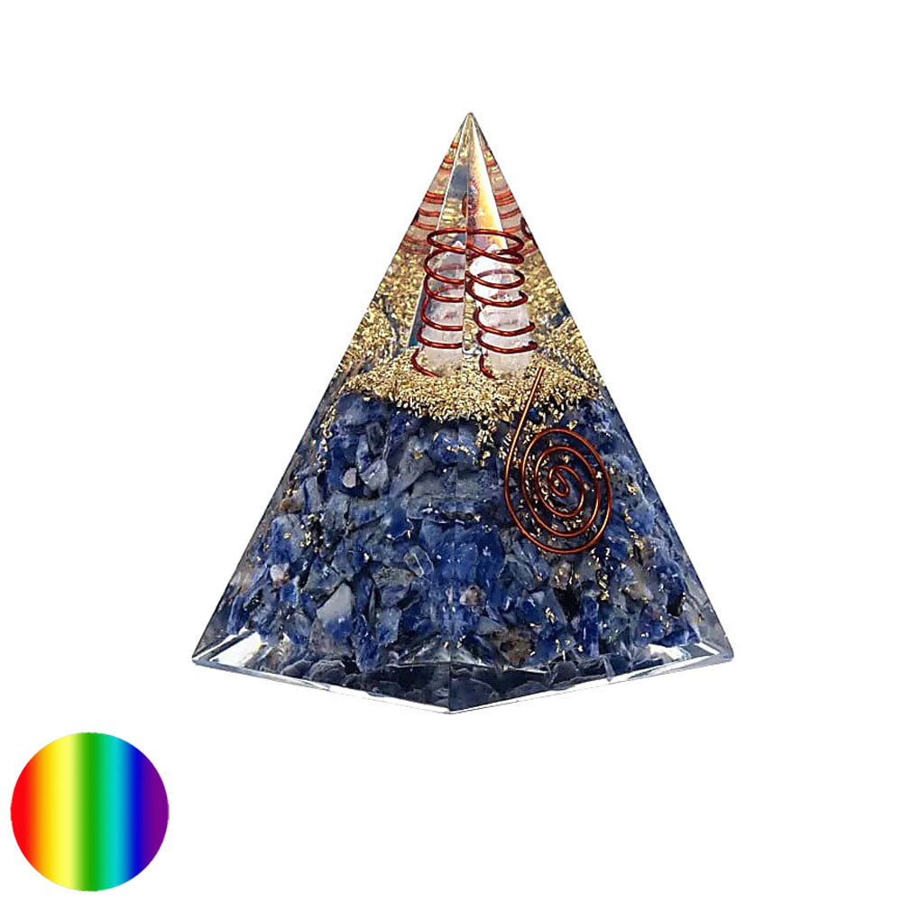 Orgonit-Pyramide Nubisch - Sodalith - Mond Sterne 60mm