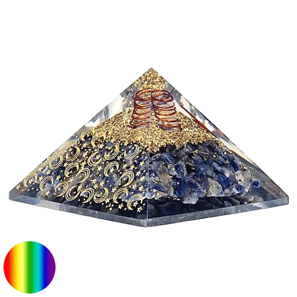 Orgonit-Pyramide - Sodalith - Mond Sterne 75mm
