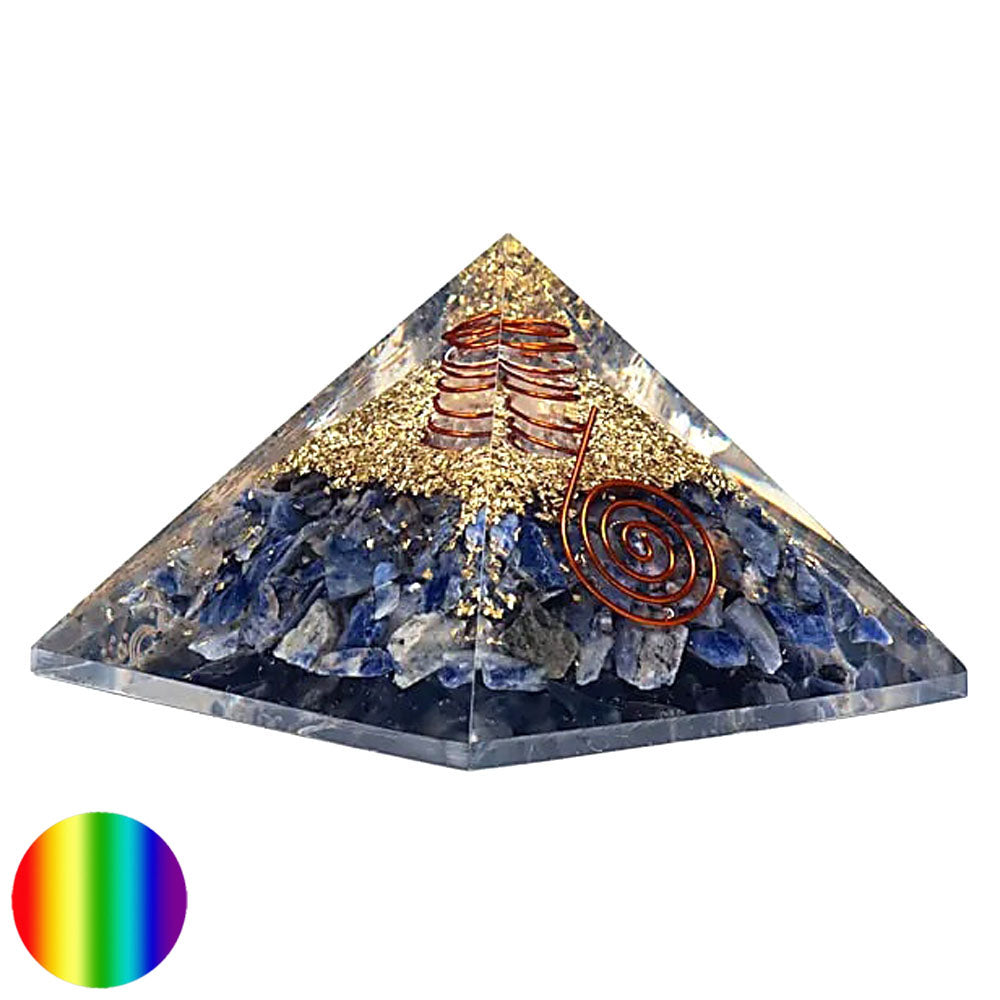 Orgonit-Pyramide - Sodalith - Mond Sterne 75mm