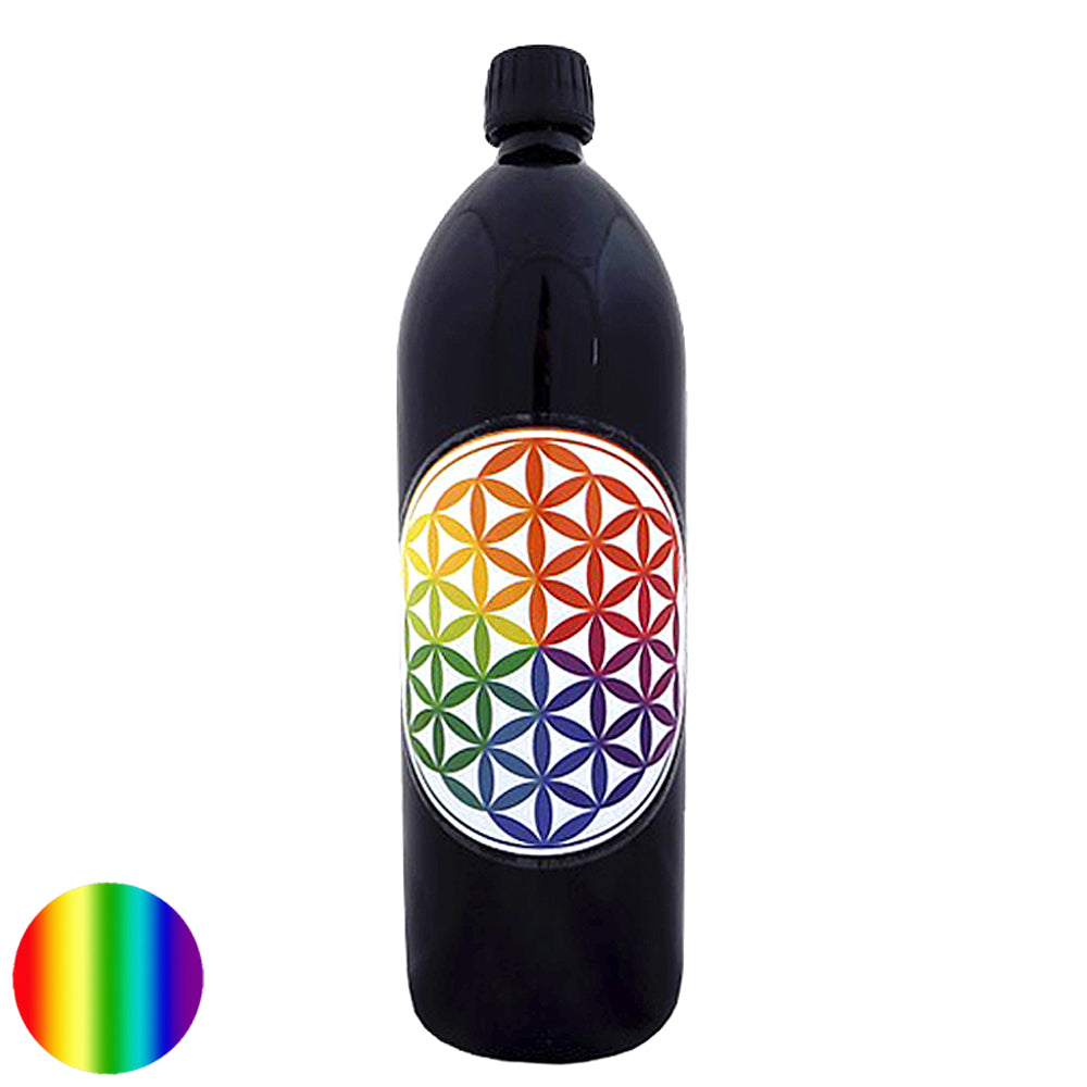 Trinkflasche Miron – regenbogen farbige Blume des Lebens