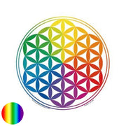 Regenbogen 11cm  Aufkleber Blume des Lebens