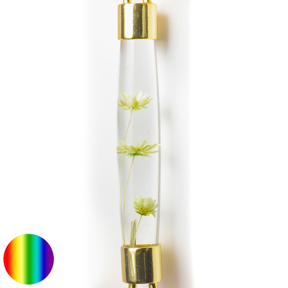 Massage-Roller Rosenquarz gelbe Blumen