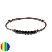 Armband - Schwarzer Turmalin mit Kordel