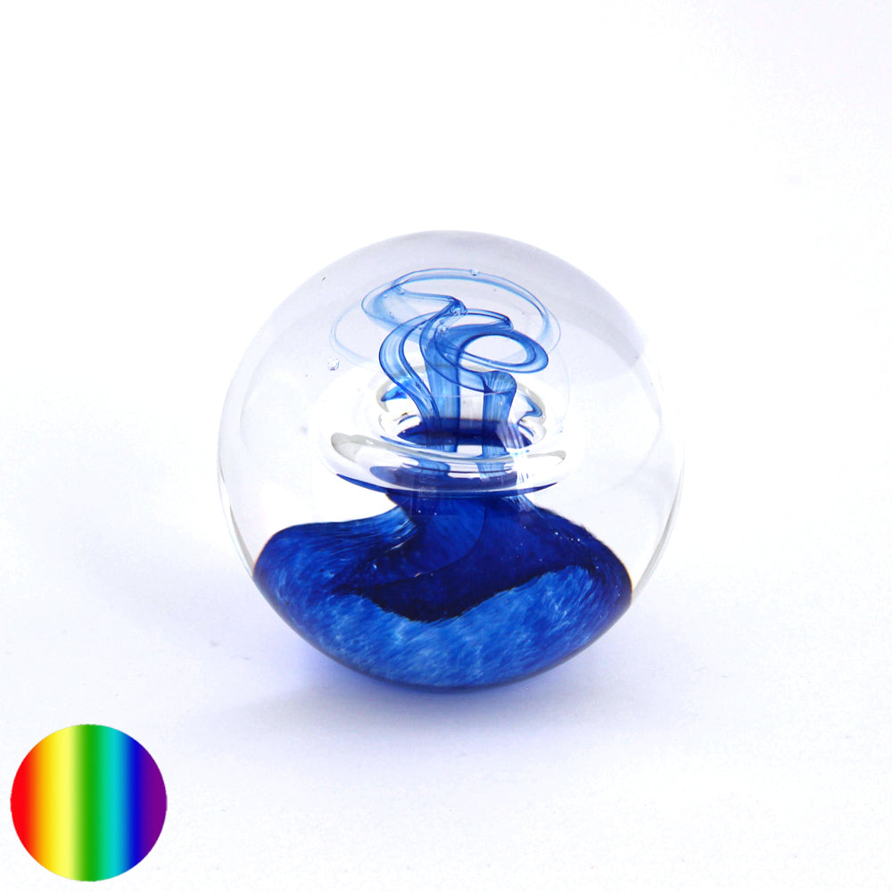 Traumkugel Glas - blau & klarem Ring | mit Standfläche