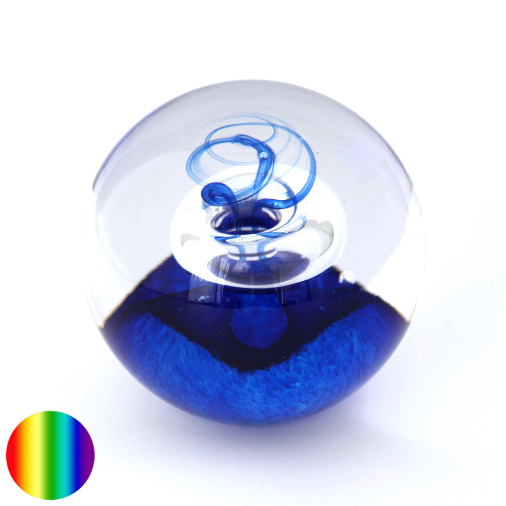 Traumkugel Glas - blau & klarem Ring | mit Standfläche