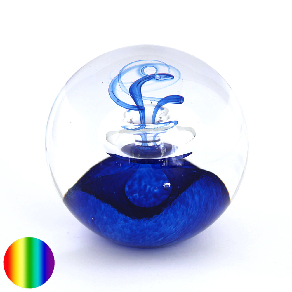Traumkugel Glas - blau Ring 8cm