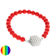Symbol-Armband Koralle Blume des Lebens silber