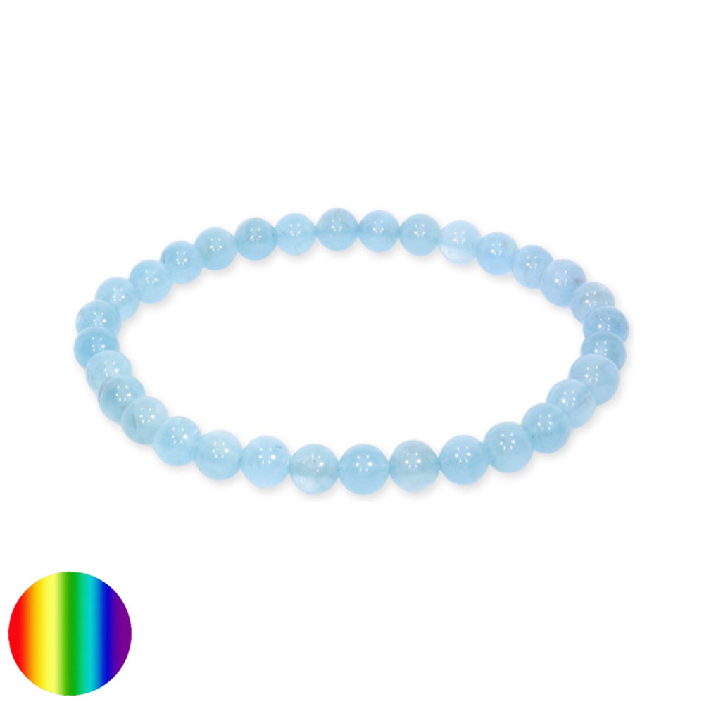 Armband Kugeln Aquamarin A 6mm
