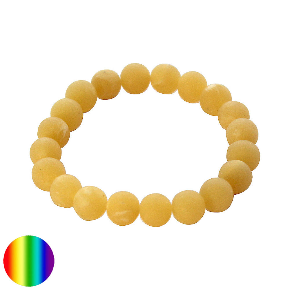 Duft Armband - Weihrauch Kugeln gelblich 10mm