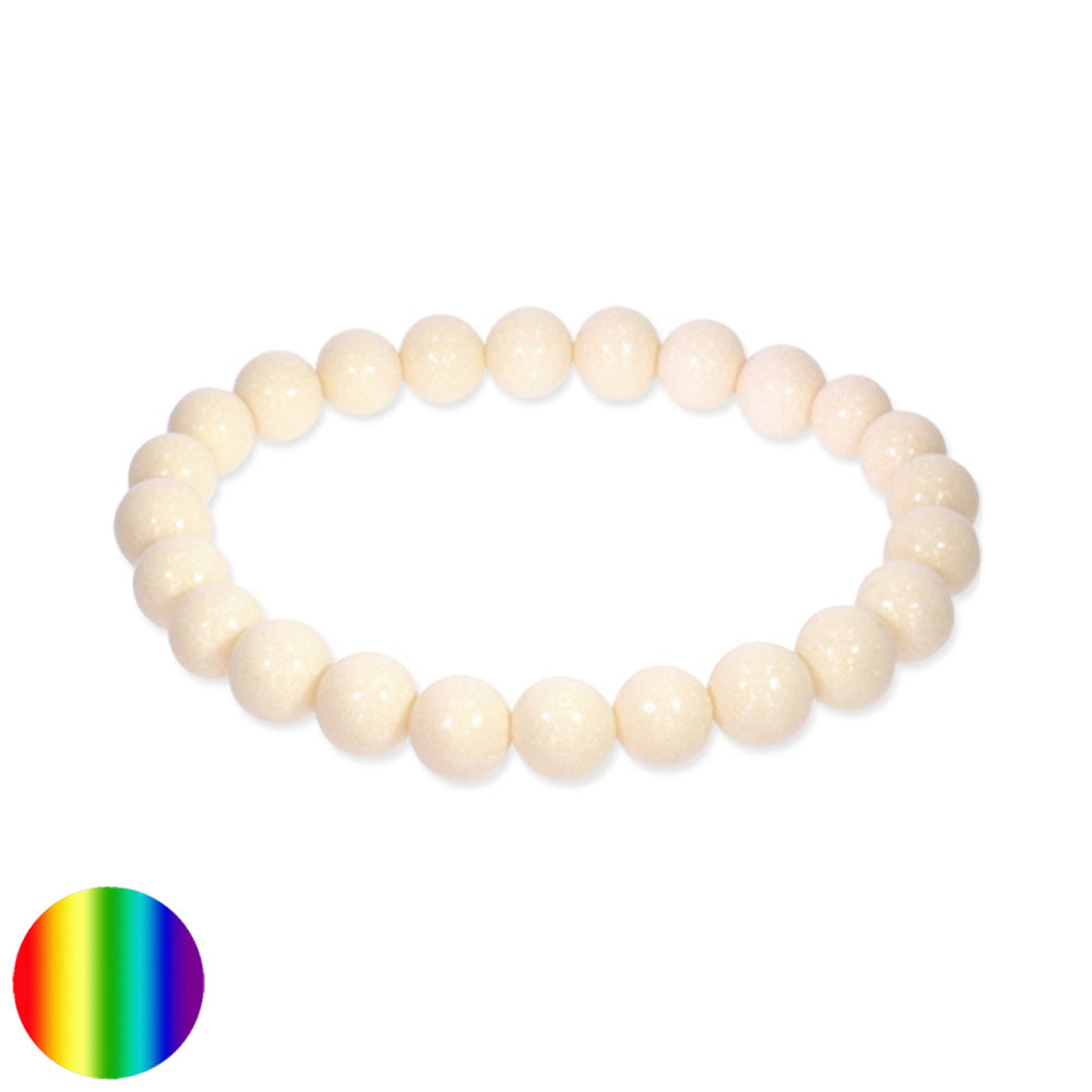 Weihrauch Armband - Kugeln beige 9mm