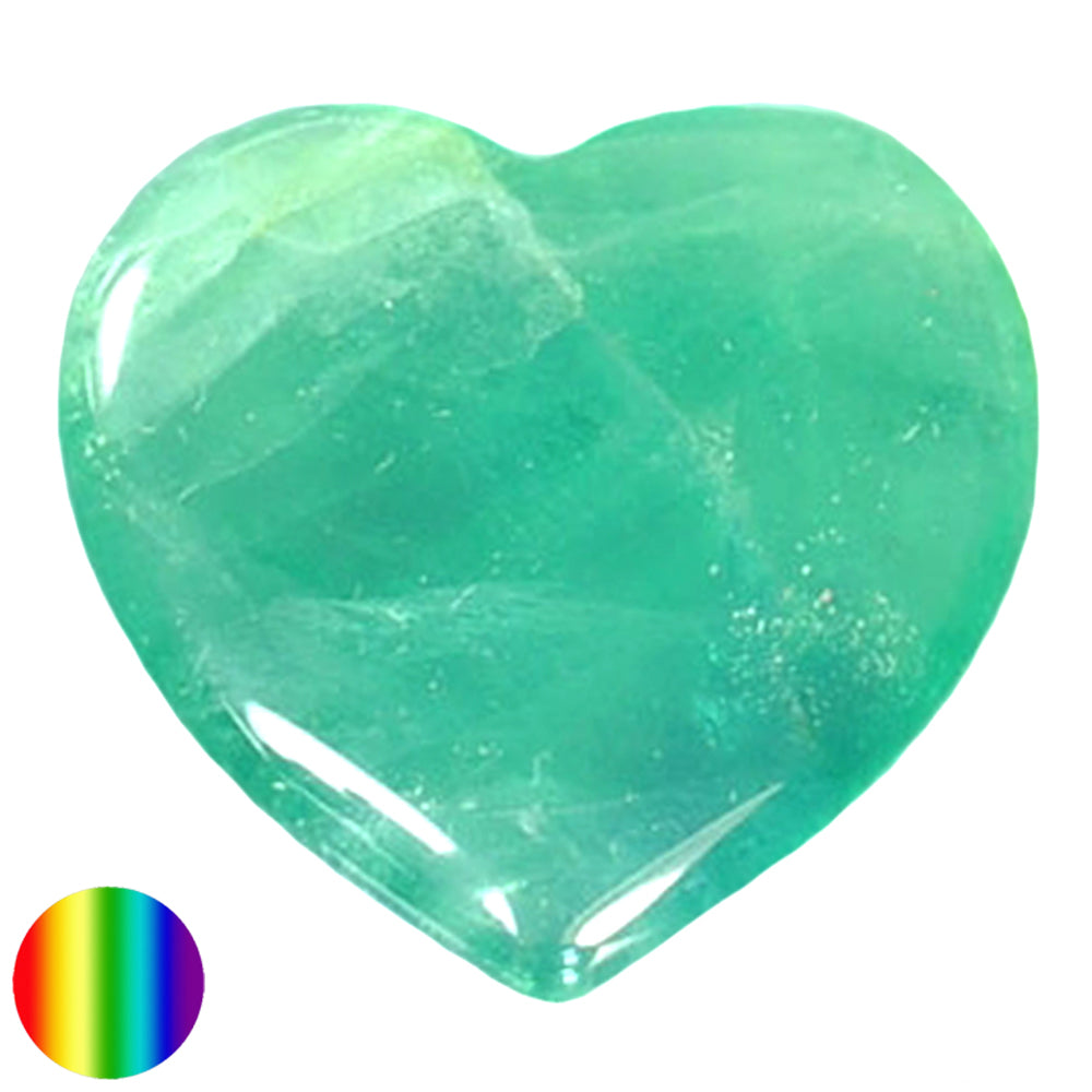 Edelstein Herz - Fluorit grün 40mm