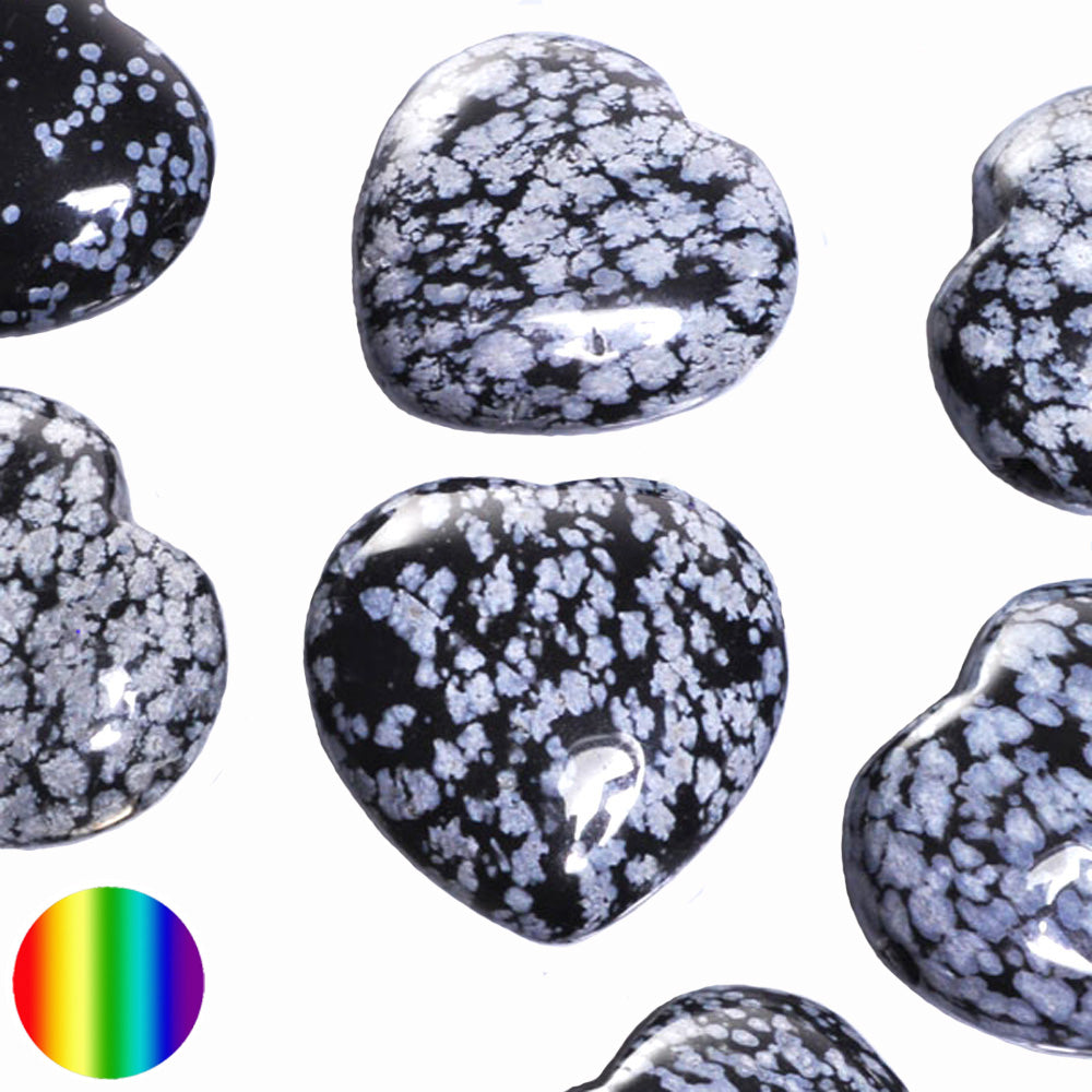 Edelstein Herz - Schneeflocken Obsidian 40mm