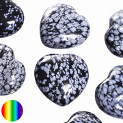 Edelstein Herz - Schneeflocken Obsidian 40mm