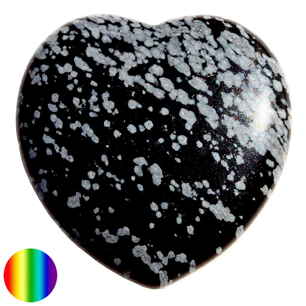 Edelstein Herz - Schneeflocken Obsidian 40mm