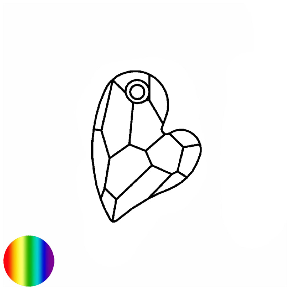 Regenbogen-Kristall - Herz asymetrisch 27mm bleifrei - Swarovski