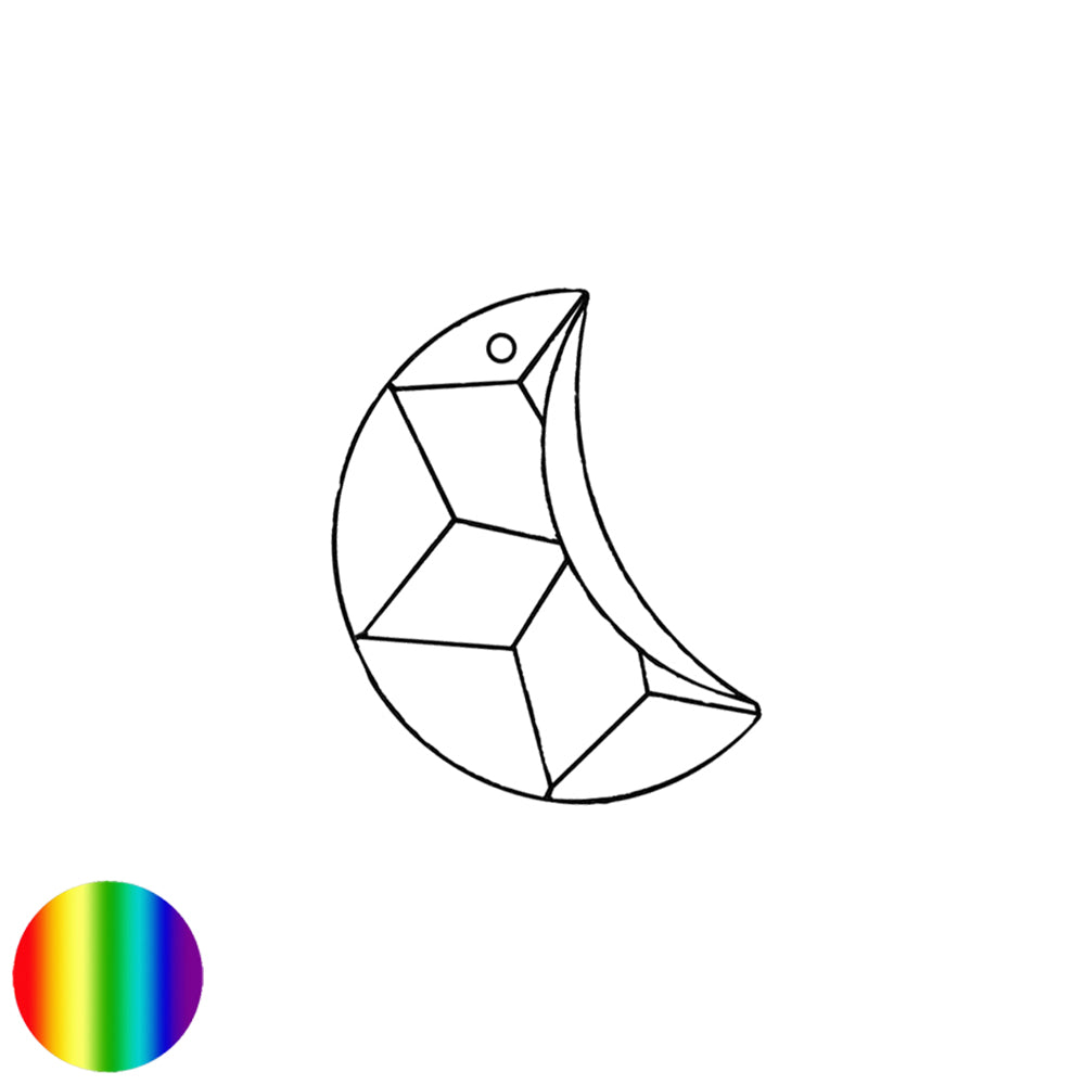 Regenbogen-Kristall Mond 30mm bleifrei Swarovski