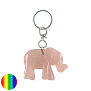 Schlüssel-Anhänger Elefant Rosenquarz