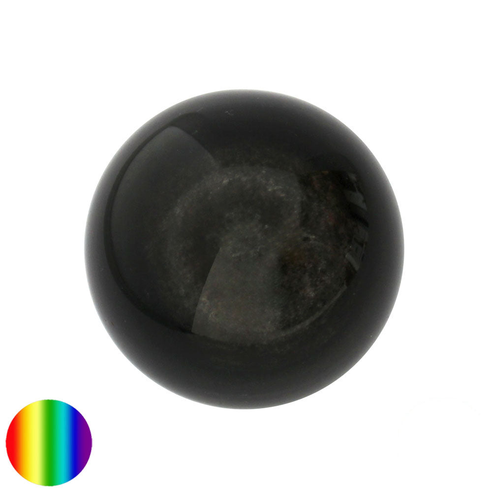Edelstein-Kugel  Obsidian-Silber 47-49 mm